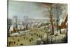 Winter Landscape with Skaters and a Bird Trap-Pieter Brueghel the Younger-Stretched Canvas