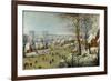 Winter Landscape with Skaters and a Bird Trap-Pieter Brueghel the Younger-Framed Giclee Print