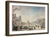 Winter Landscape with Skaters, Dutch Painting of 17th Century-Aert van der Neer-Framed Giclee Print