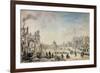 Winter Landscape with Skaters, Dutch Painting of 17th Century-Aert van der Neer-Framed Giclee Print