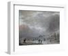 Winter Landscape with Skaters on a Frozen River-Aert van der Neer-Framed Giclee Print