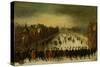 Winter Landscape with Skaters on Vijverberg in the Hague-Adam Van Breen-Stretched Canvas