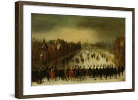 Winter Landscape with Skaters on Vijverberg in the Hague-Adam Van Breen-Framed Art Print