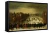 Winter Landscape with Skaters on Vijverberg in the Hague-Adam Van Breen-Framed Stretched Canvas