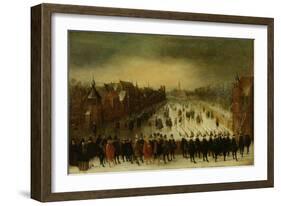 Winter Landscape with Skaters on Vijverberg in the Hague-Adam Van Breen-Framed Art Print