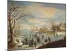 Winter Landscape with Skaters-Balthasar Beschey-Mounted Giclee Print