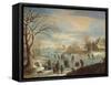 Winter Landscape with Skaters-Balthasar Beschey-Framed Stretched Canvas