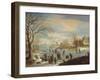Winter Landscape with Skaters-Balthasar Beschey-Framed Giclee Print