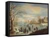 Winter Landscape with Skaters-Balthasar Beschey-Framed Stretched Canvas