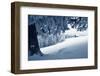 Winter Landscape with Snow in a Mountain Valley. Cabin in the Woods. Carpathians, Ukraine, Europe-Kotenko-Framed Photographic Print