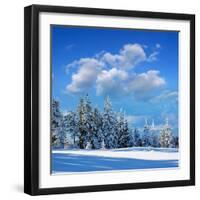 Winter Landscape with Snow in Mountains Carpathians, Ukraine-Kotenko-Framed Photographic Print