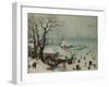 Winter Landscape with Snowfall near Antwerp, 1575 (Mixed Media on Oak)-Lucas van Valckenborch-Framed Giclee Print