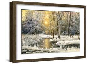 Winter Landscape With The Wood River-balaikin2009-Framed Art Print