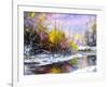 Winter Landscape With The Wood River-balaikin2009-Framed Art Print