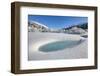 Winter landscape with trees covered in hoarfrost and frozen pond. Celerina, Engadin, Graubunden, Sw-ClickAlps-Framed Photographic Print