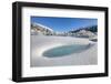 Winter landscape with trees covered in hoarfrost and frozen pond. Celerina, Engadin, Graubunden, Sw-ClickAlps-Framed Photographic Print