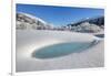 Winter landscape with trees covered in hoarfrost and frozen pond. Celerina, Engadin, Graubunden, Sw-ClickAlps-Framed Photographic Print