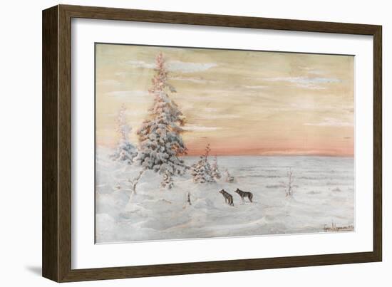 Winter Landscape with Wolves, 1915-Count Vladimir Leonidovich Muravyov-Framed Giclee Print