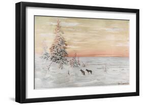 Winter Landscape with Wolves, 1915-Count Vladimir Leonidovich Muravyov-Framed Giclee Print