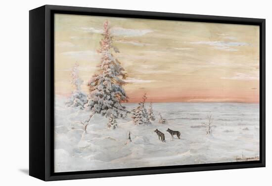 Winter Landscape with Wolves, 1915-Count Vladimir Leonidovich Muravyov-Framed Stretched Canvas