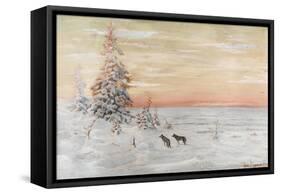 Winter Landscape with Wolves, 1915-Count Vladimir Leonidovich Muravyov-Framed Stretched Canvas