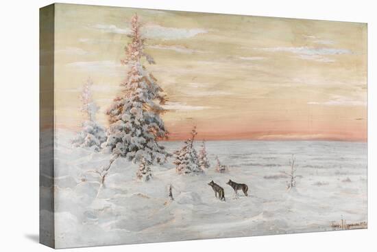 Winter Landscape with Wolves, 1915-Count Vladimir Leonidovich Muravyov-Stretched Canvas