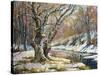 Winter Landscape With Wood And The River-balaikin2009-Stretched Canvas