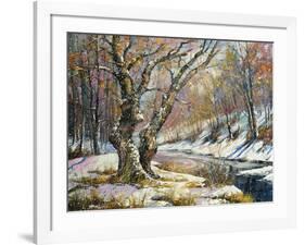 Winter Landscape With Wood And The River-balaikin2009-Framed Art Print