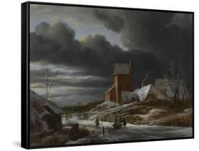 Winter Landscape-Jacob Isaacksz Van Ruisdael-Framed Stretched Canvas