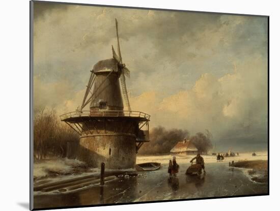 Winter Landscape-Andreas Schelfhout-Mounted Giclee Print
