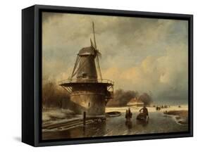 Winter Landscape-Andreas Schelfhout-Framed Stretched Canvas