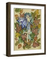 Winter Leaf Fairy-Linda Ravenscroft-Framed Giclee Print