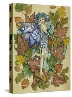 Winter Leaf Fairy-Linda Ravenscroft-Stretched Canvas