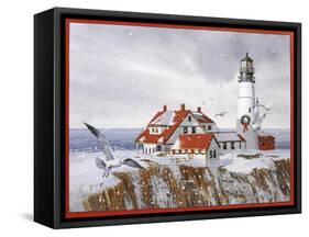 Winter Lighthouse-William Vanderdasson-Framed Stretched Canvas