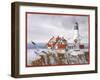 Winter Lighthouse-William Vanderdasson-Framed Giclee Print