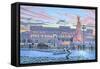 Winter Lights Buckingham Palace-Richard Harpum-Framed Stretched Canvas