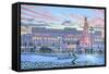 Winter Lights Buckingham Palace-Richard Harpum-Framed Stretched Canvas