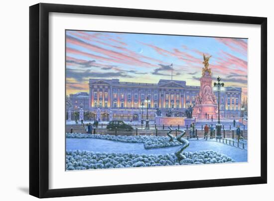 Winter Lights Buckingham Palace-Richard Harpum-Framed Art Print