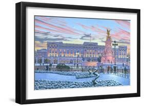 Winter Lights Buckingham Palace-Richard Harpum-Framed Art Print