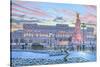 Winter Lights Buckingham Palace-Richard Harpum-Stretched Canvas