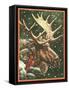 Winter Moose-William Vanderdasson-Framed Stretched Canvas