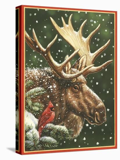 Winter Moose-William Vanderdasson-Stretched Canvas