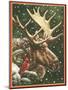 Winter Moose-William Vanderdasson-Mounted Giclee Print