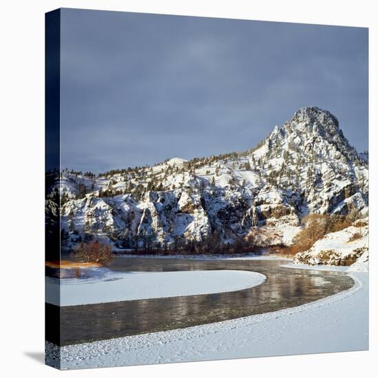 Winter Morning Along the Missouri River Near Hardy, Montana-John Lambing-Stretched Canvas