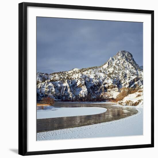 Winter Morning Along the Missouri River Near Hardy, Montana-John Lambing-Framed Photographic Print