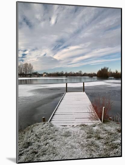 Winter Morning at Mallard Lake at the Lower Moor Farm Nature Reserve-David Hall-Mounted Photographic Print
