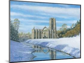 Winter Morning - Fountains Abbey Yorkshire-Richard Harpum-Mounted Art Print