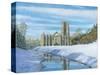 Winter Morning - Fountains Abbey Yorkshire-Richard Harpum-Stretched Canvas