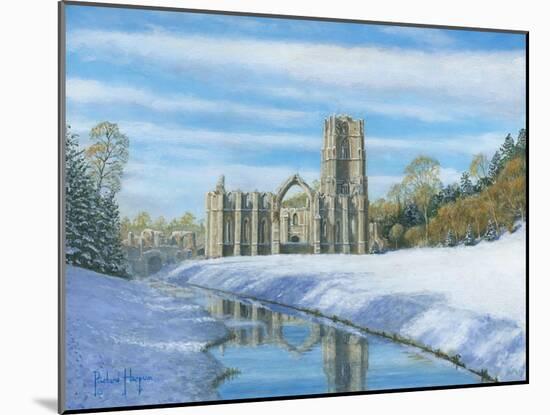 Winter Morning - Fountains Abbey Yorkshire-Richard Harpum-Mounted Art Print