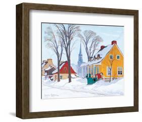 Winter Morning in Baie-St-Paul-Clarence Alphonse Gagnon-Framed Premium Giclee Print